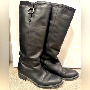 FERRAGAMO Women’s Black Tall Riding Boots 10 1/2